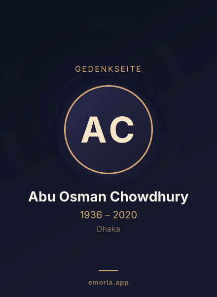 Gedenkportrait von Abu Osman Chowdhury