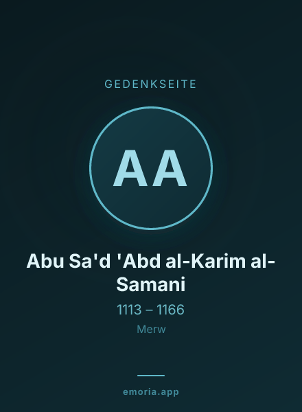 Gedenkportrait von Abu Sa'd 'Abd al-Karim al-Samani