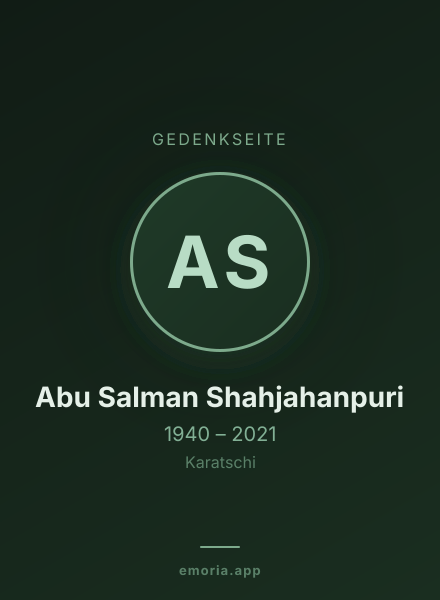 Gedenkportrait von Abu Salman Shahjahanpuri
