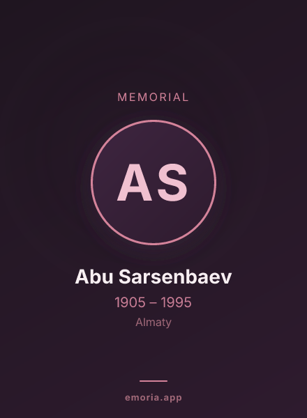 Memorial portrait of Abu Sarsenbaev