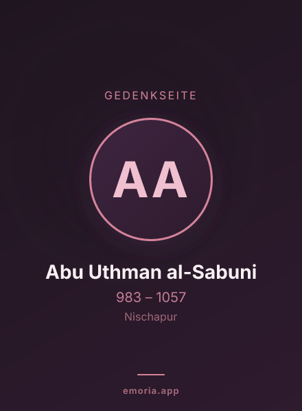 Gedenkportrait von Abu Uthman al-Sabuni