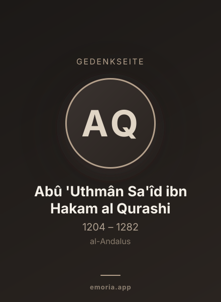 Gedenkportrait von Abû 'Uthmân Sa'îd ibn Hakam al Qurashi