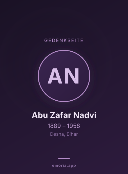 Gedenkportrait von Abu Zafar Nadvi