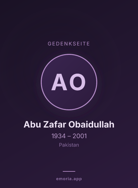 Gedenkportrait von Abu Zafar Obaidullah