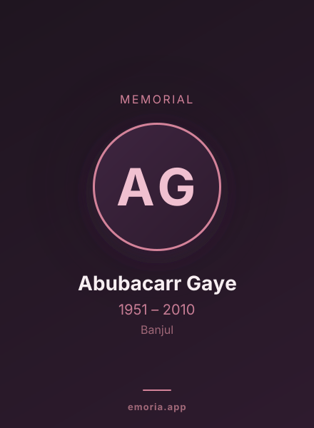 Memorial portrait of Abubacarr Gaye