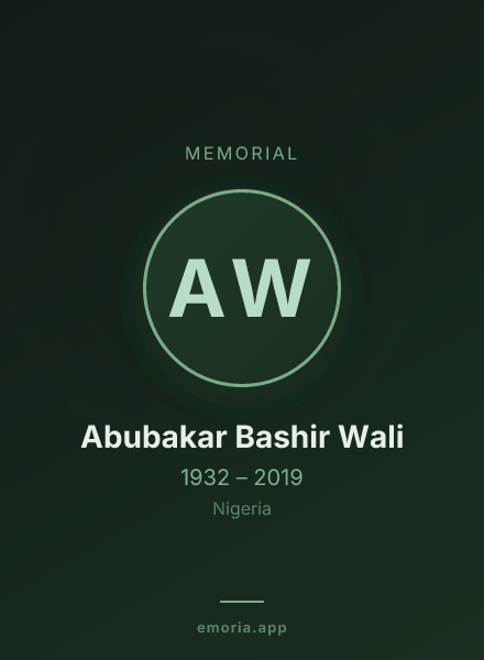 Memorial portrait of Abubakar Bashir Wali