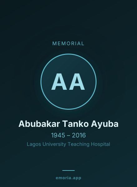 Memorial portrait of Abubakar Tanko Ayuba