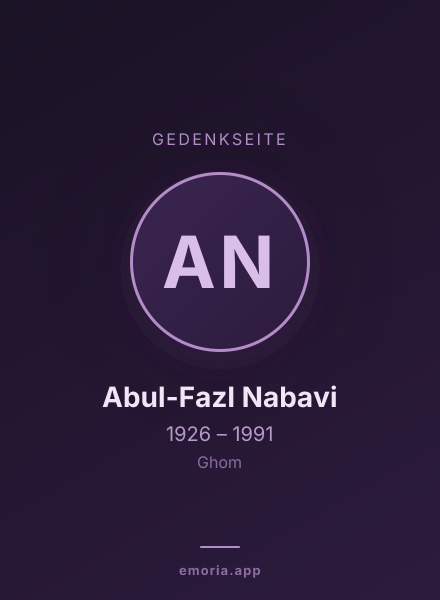 Gedenkportrait von Abul-Fazl Nabavi