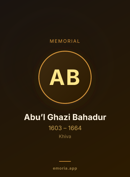 Memorial portrait of Abu’l Ghazi Bahadur