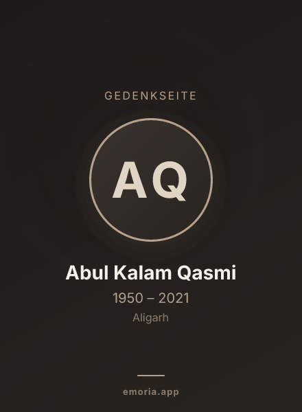 Gedenkportrait von Abul Kalam Qasmi