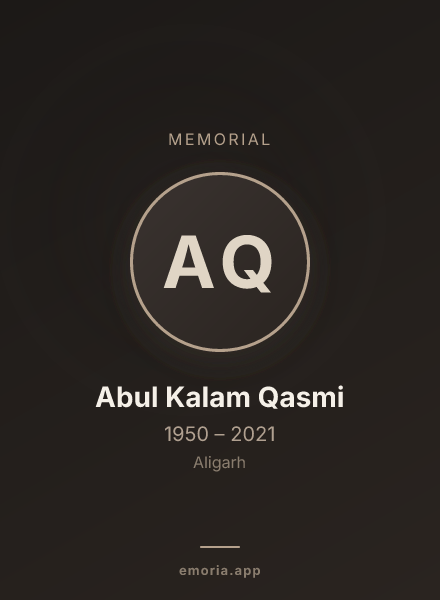 Memorial portrait of Abul Kalam Qasmi