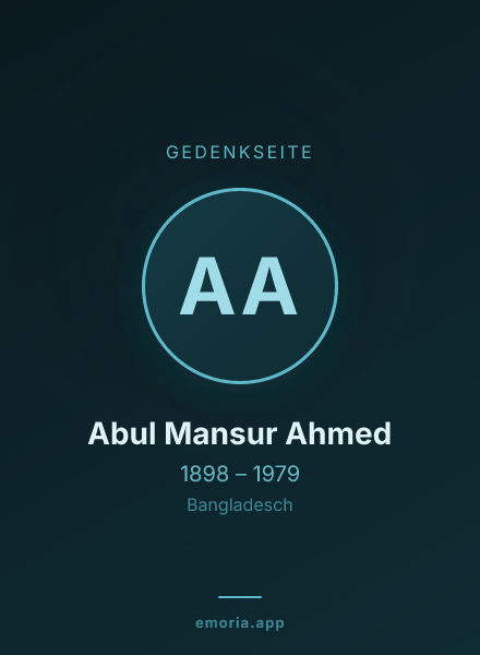 Gedenkportrait von Abul Mansur Ahmed