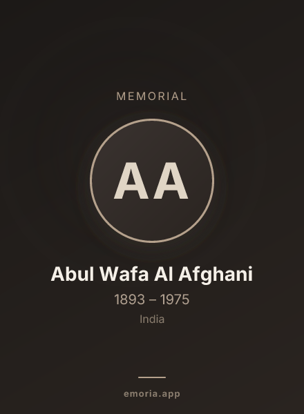 Memorial portrait of Abul Wafa Al Afghani
