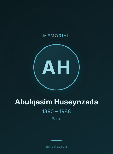 Memorial portrait of Abulqasim Huseynzada