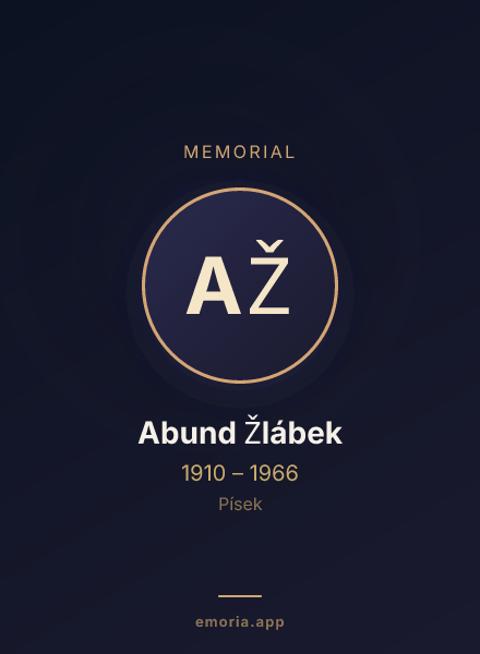 Memorial portrait of Abund Žlábek