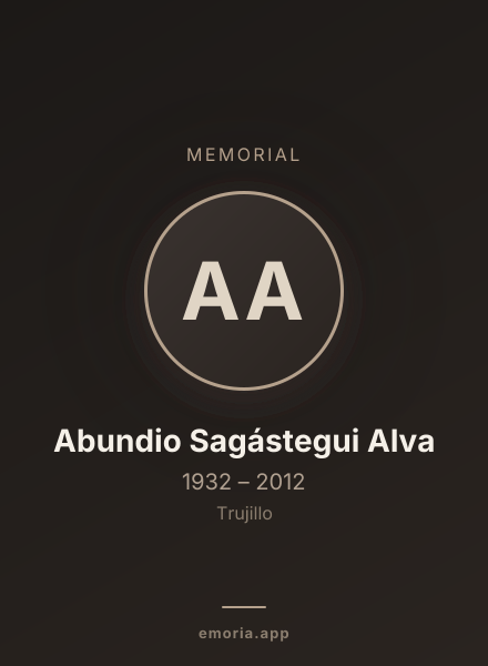 Memorial portrait of Abundio Sagástegui Alva