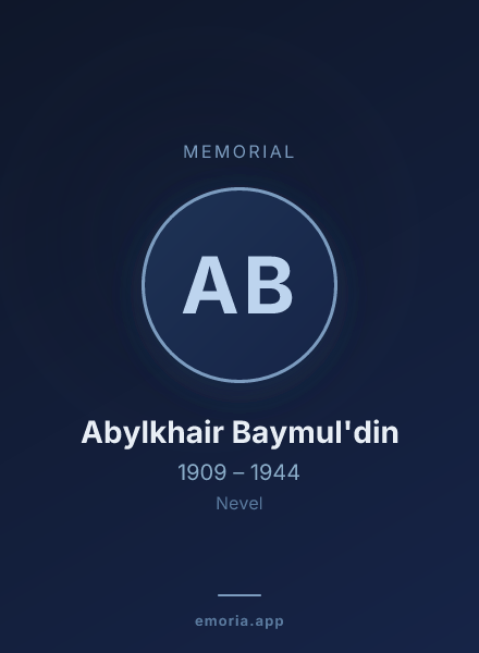Memorial portrait of Abylkhair Baymul'din