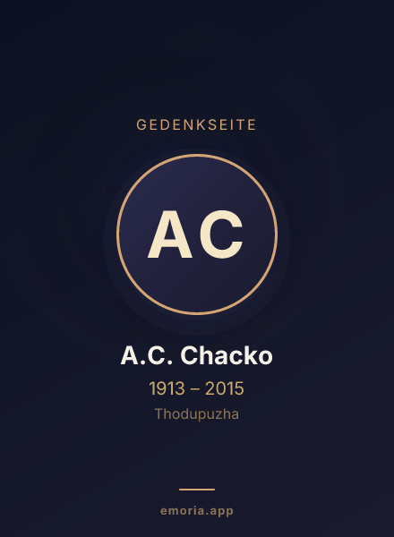 Gedenkportrait von A.C. Chacko