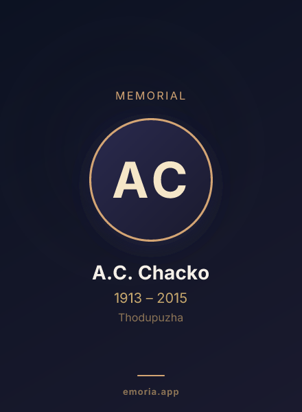 Memorial portrait of A.C. Chacko
