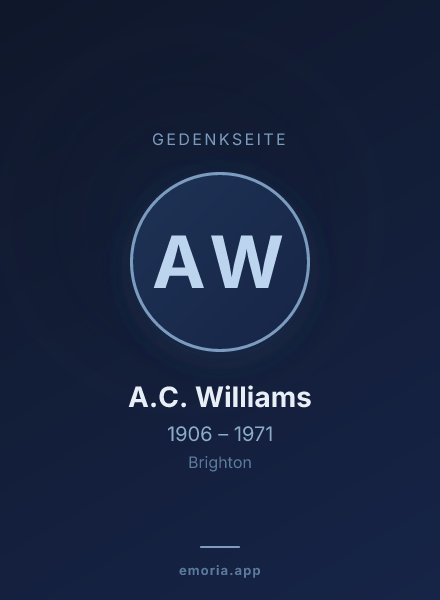 Gedenkportrait von A.C. Williams
