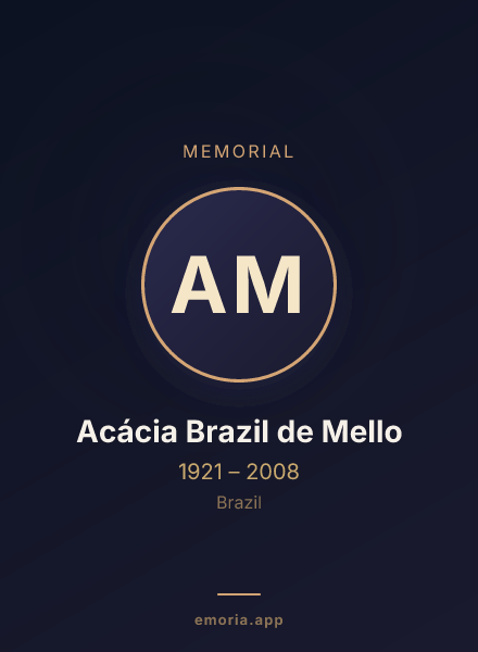 Memorial portrait of Acácia Brazil de Mello