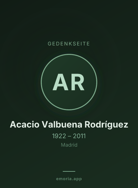 Gedenkportrait von Acacio Valbuena Rodríguez
