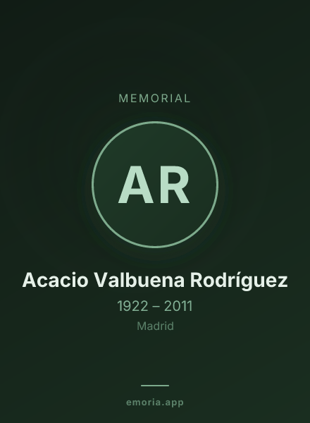 Memorial portrait of Acacio Valbuena Rodríguez