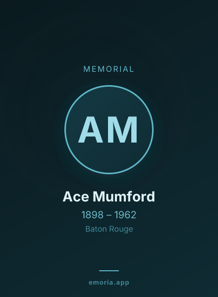 Memorial portrait of Ace Mumford