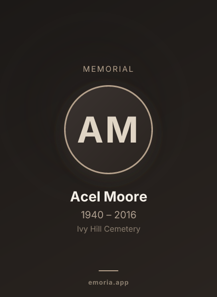 Memorial portrait of Acel Moore