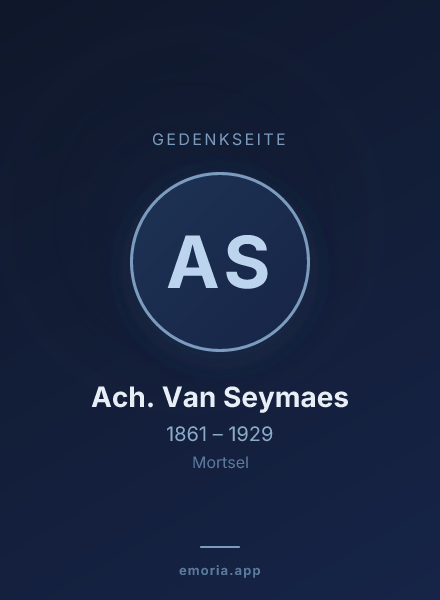 Gedenkportrait von Ach. Van Seymaes