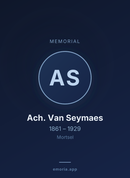 Memorial portrait of Ach. Van Seymaes