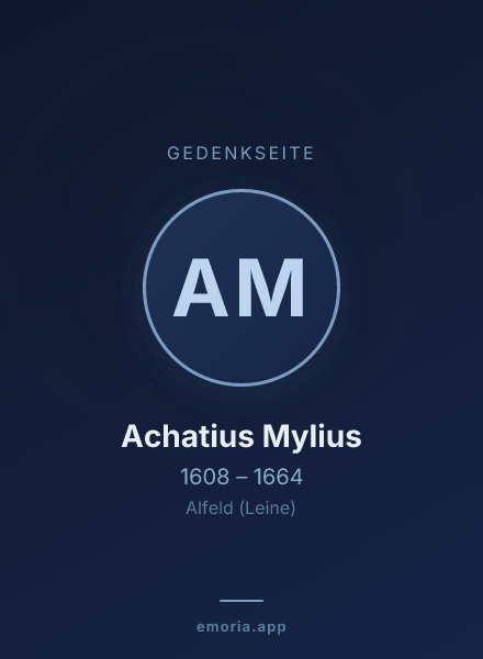 Gedenkportrait von Achatius Mylius
