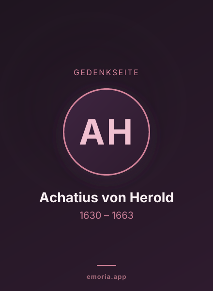 Gedenkportrait von Achatius von Herold