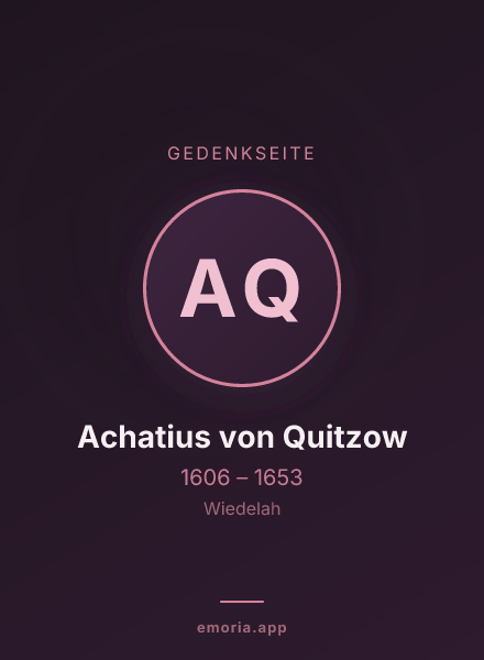 Gedenkportrait von Achatius von Quitzow