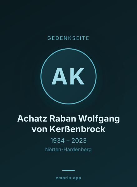 Gedenkportrait von Achatz Raban Wolfgang von Kerßenbrock