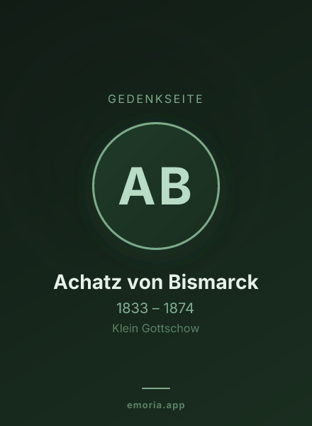 Gedenkportrait von Achatz von Bismarck