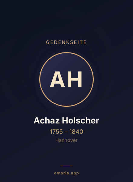 Gedenkportrait von Achaz Holscher