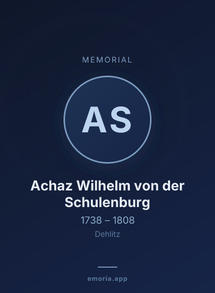 Memorial portrait of Achaz Wilhelm von der Schulenburg