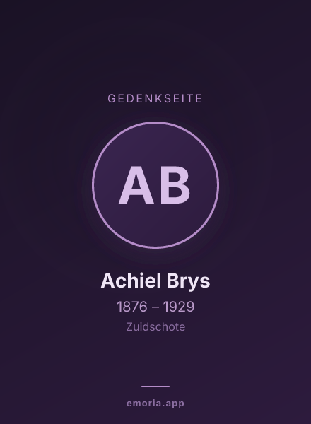 Gedenkportrait von Achiel Brys