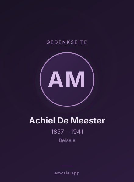 Gedenkportrait von Achiel De Meester