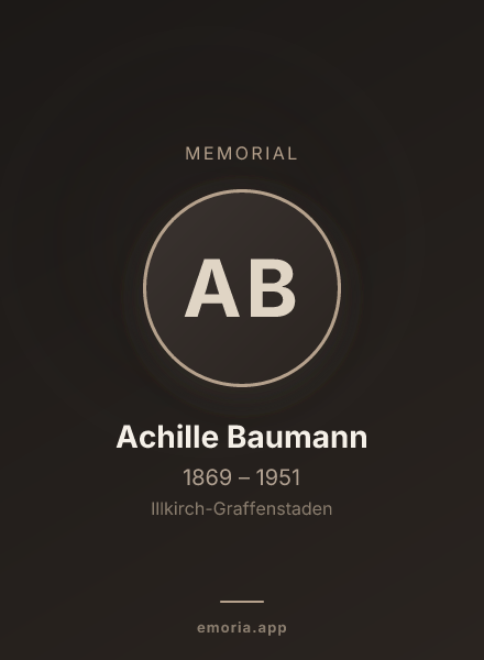 Memorial portrait of Achille Baumann