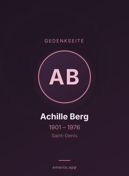 Gedenkportrait von Achille Berg