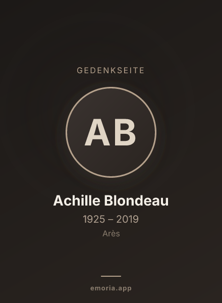 Gedenkportrait von Achille Blondeau