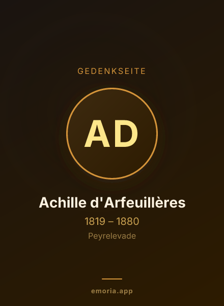 Gedenkportrait von Achille d'Arfeuillères