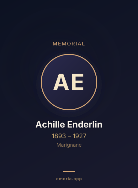 Memorial portrait of Achille Enderlin