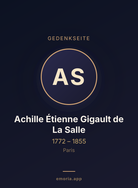Gedenkportrait von Achille Étienne Gigault de La Salle