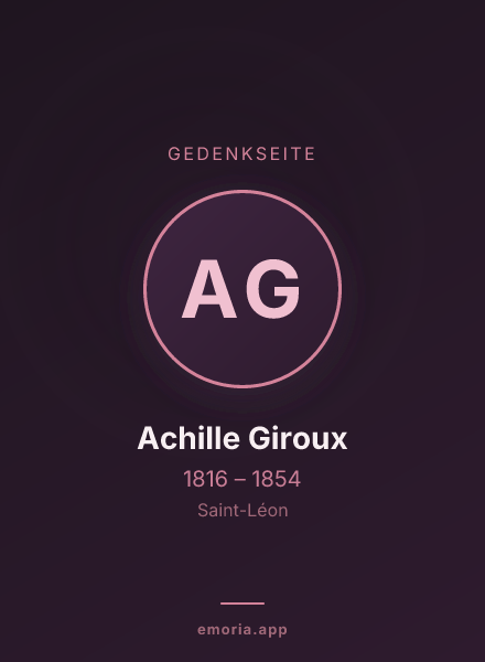 Gedenkportrait von Achille Giroux