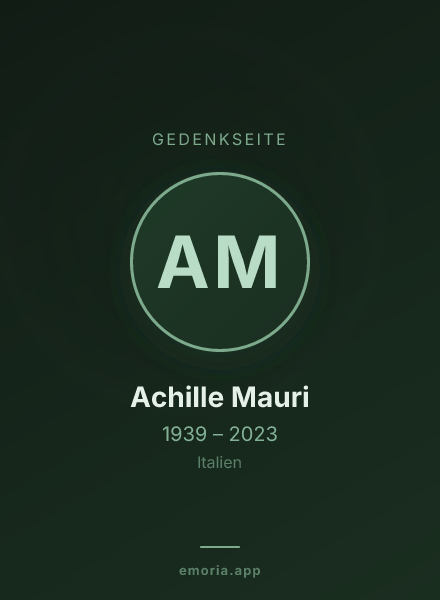 Gedenkportrait von Achille Mauri