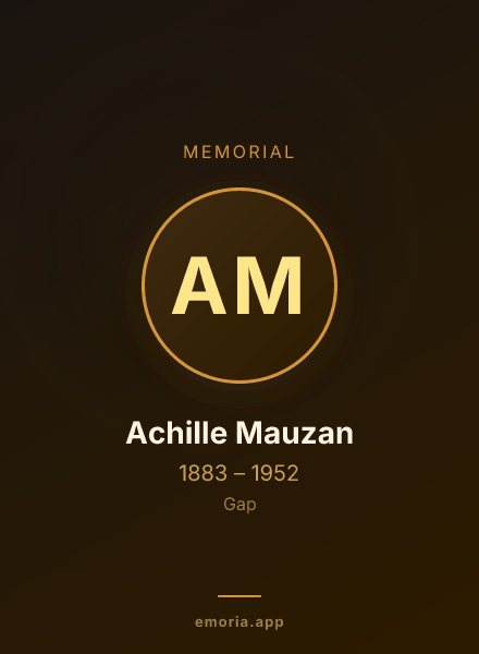 Memorial portrait of Achille Mauzan