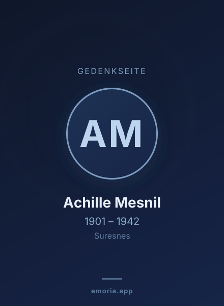 Gedenkportrait von Achille Mesnil